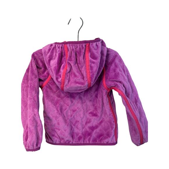 North Face Girls Reversible Pink Purple Fleece Lined Jacket Sz 6 - Picture 4 of 9